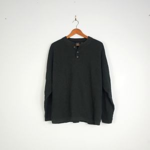 HAGGAR Men's Textured Quarter Button Up Pull Over